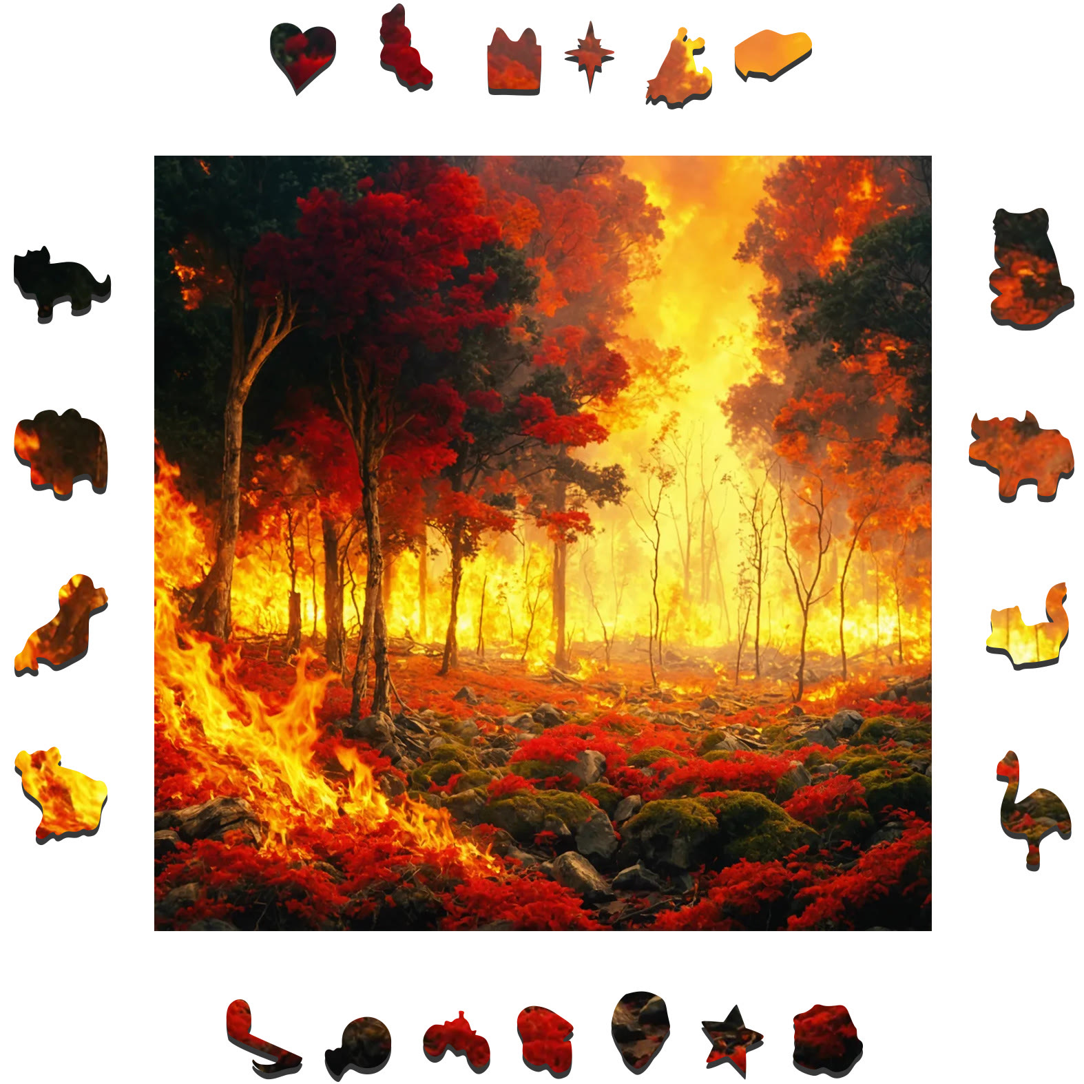 Forest Fire - Wooden Jigsaw Puzzle