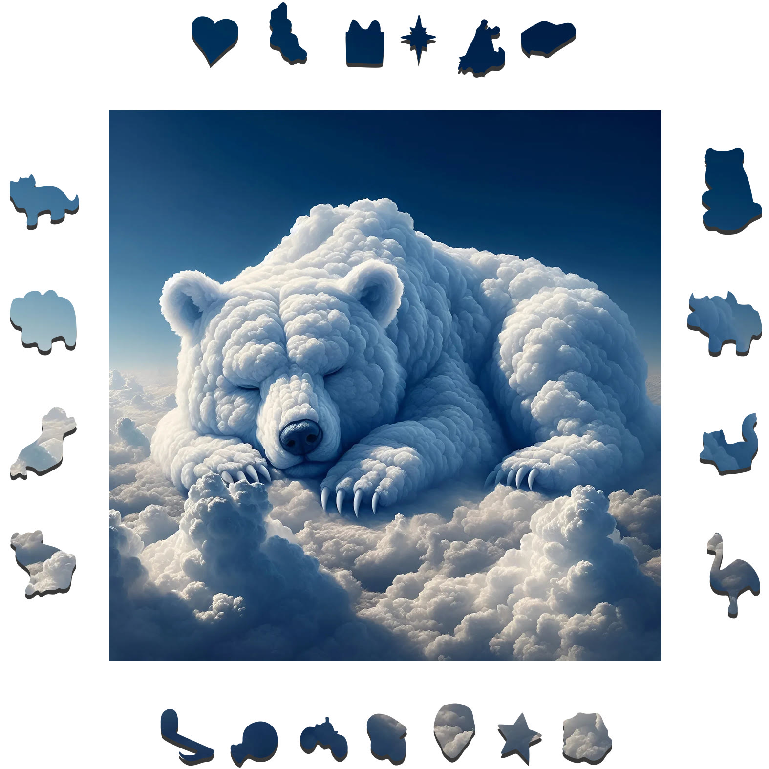 Sleeping Bear of Cloud - Wooden Jigsaw Puzzle