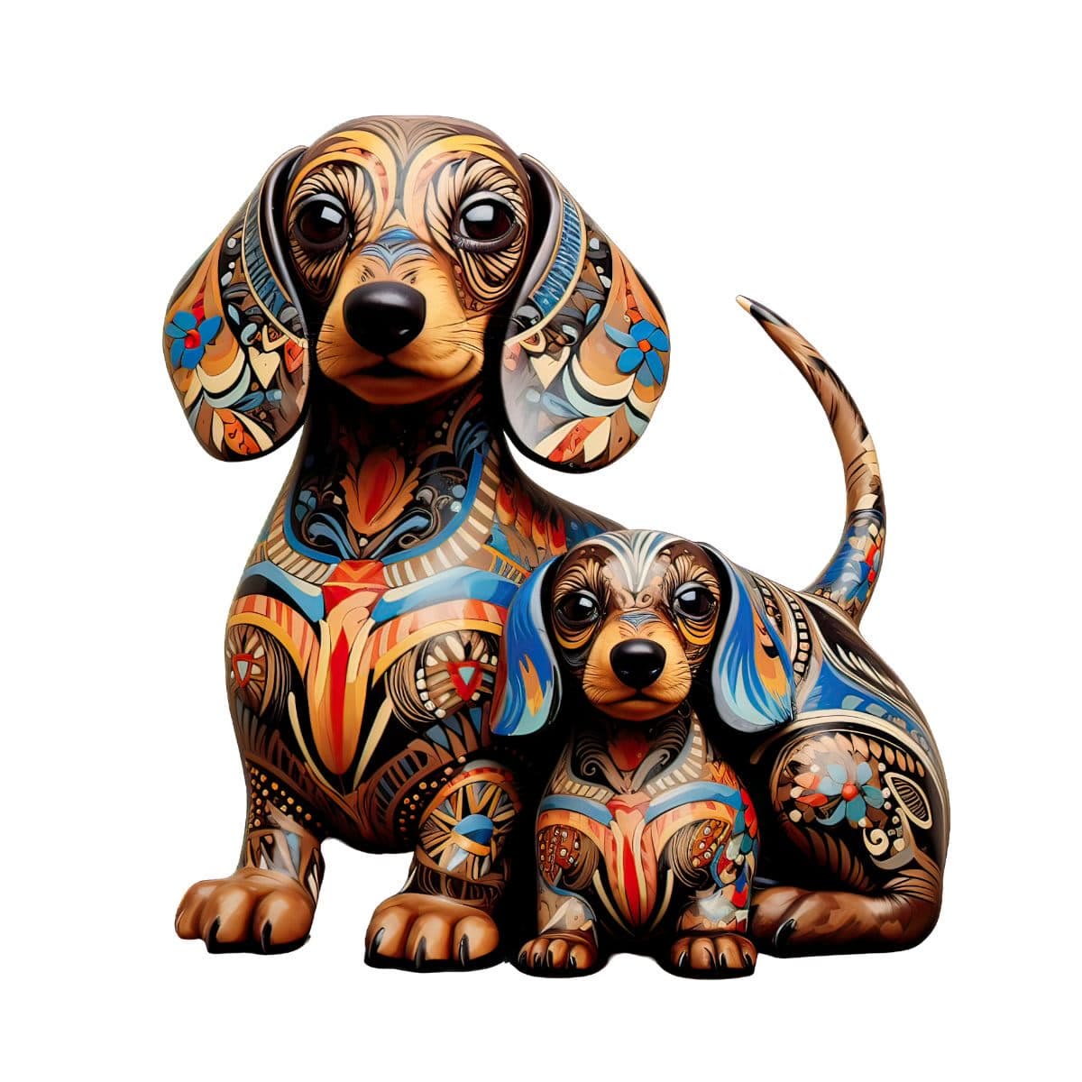 Dachshund Dog Family - Wooden Jigsaw Puzzle