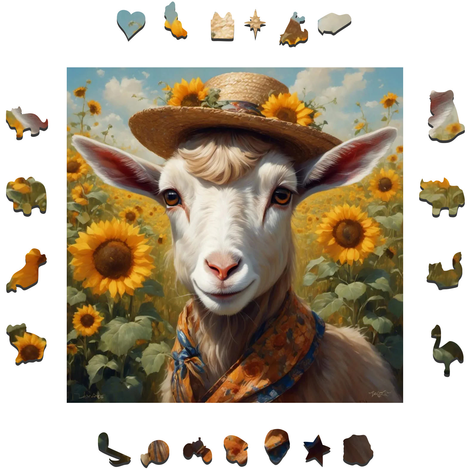Vincent Van Goat - Wooden Jigsaw Puzzle