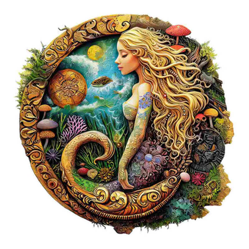 Mermaid's Secret Garden - Wooden Jigsaw Puzzle