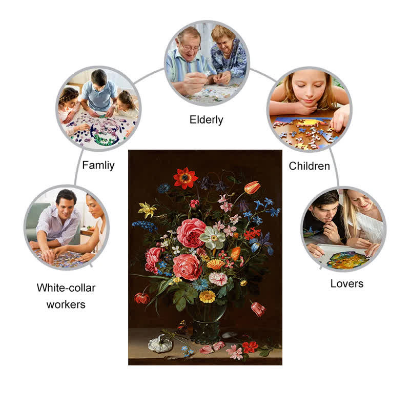 Vase of Flowers - Wooden Jigsaw Puzzle