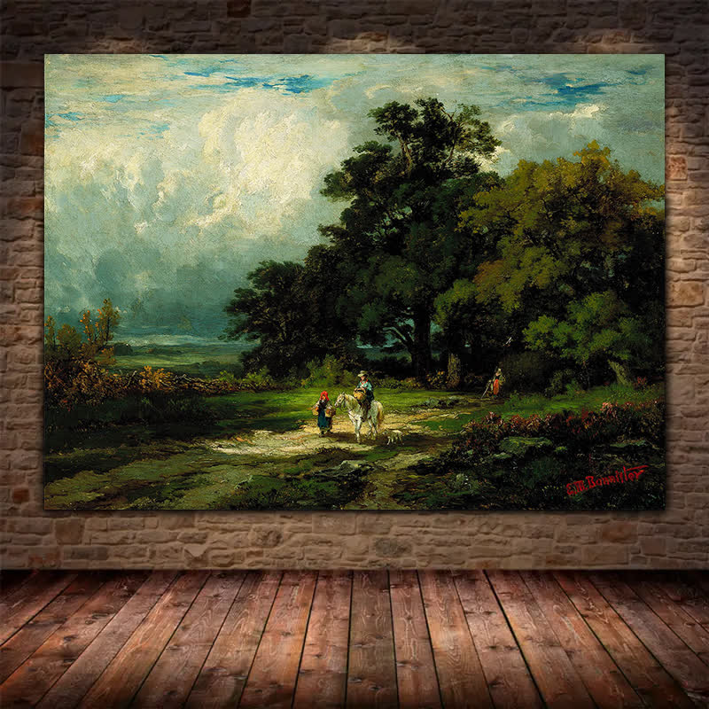 Vintage Landscape with Trees - Wooden Jigsaw Puzzle