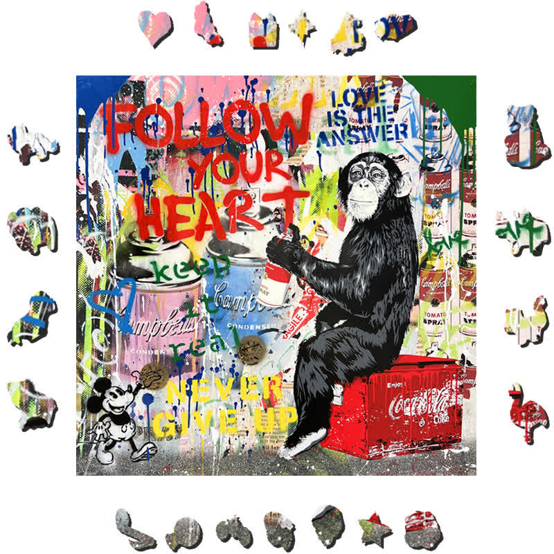 Follow your heart - Wooden Jigsaw Puzzle