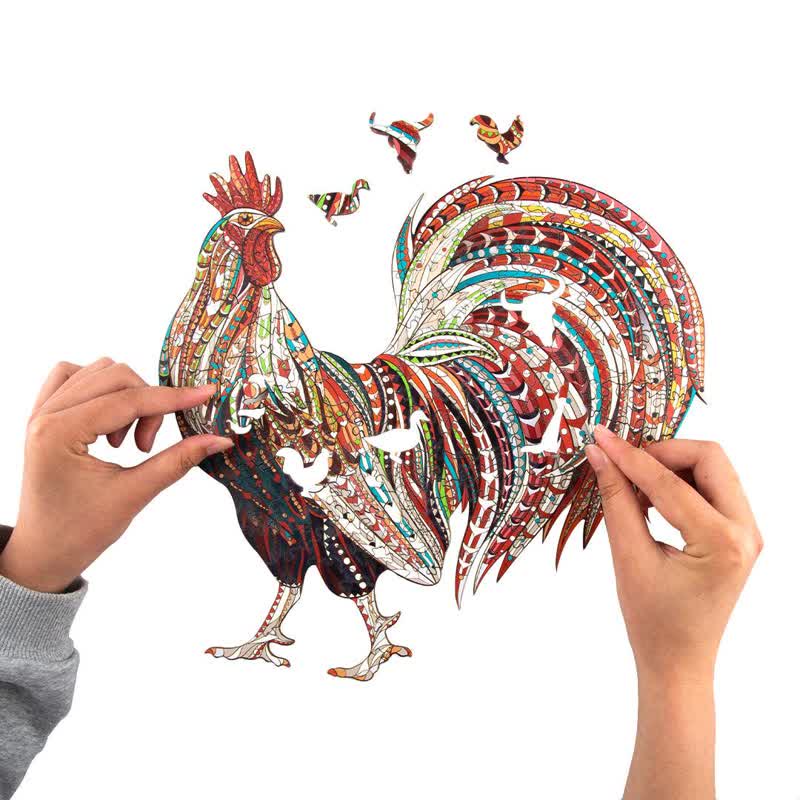 Strong Rooster  - Wooden Jigsaw Puzzle