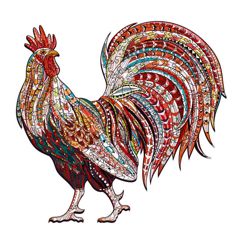 Strong Rooster  - Wooden Jigsaw Puzzle