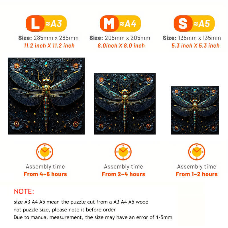 Beautiful Dragonfly - Wooden Jigsaw Puzzle