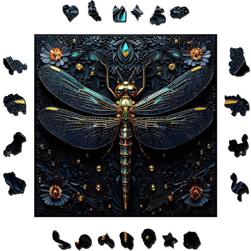 Beautiful Dragonfly - Wooden Jigsaw Puzzle