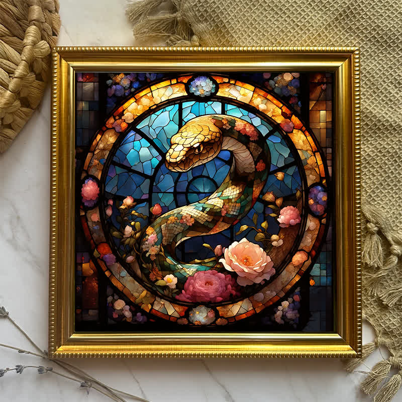 Snake With Rose - Wooden Jigsaw Puzzle