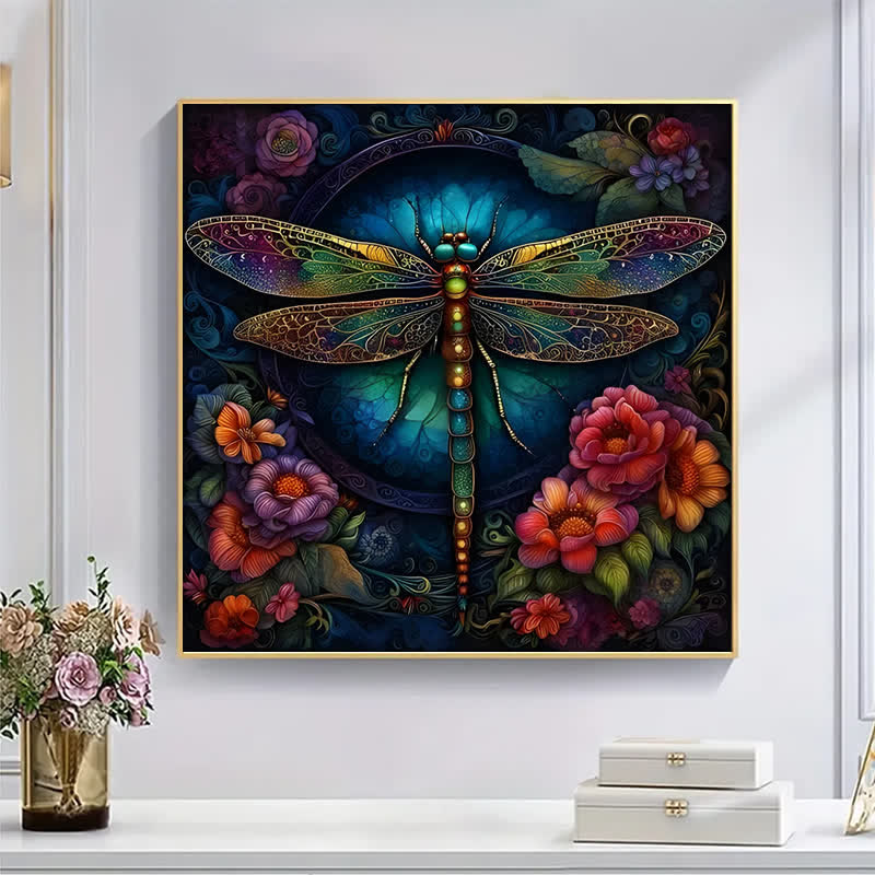 Magical Dragonfly with Flower - Wooden Jigsaw Puzzle