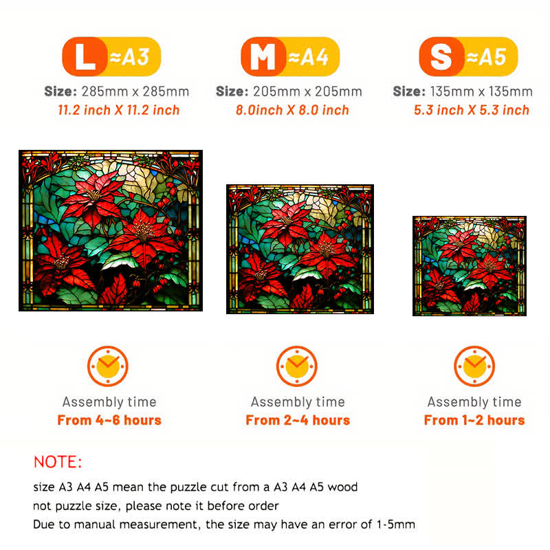 poinsettia - Wooden Jigsaw Puzzle