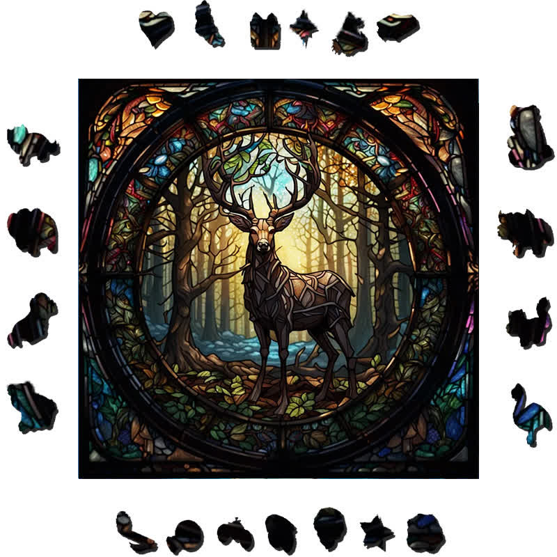 Deer Lost In The Forest- Wooden Jigsaw Puzzle