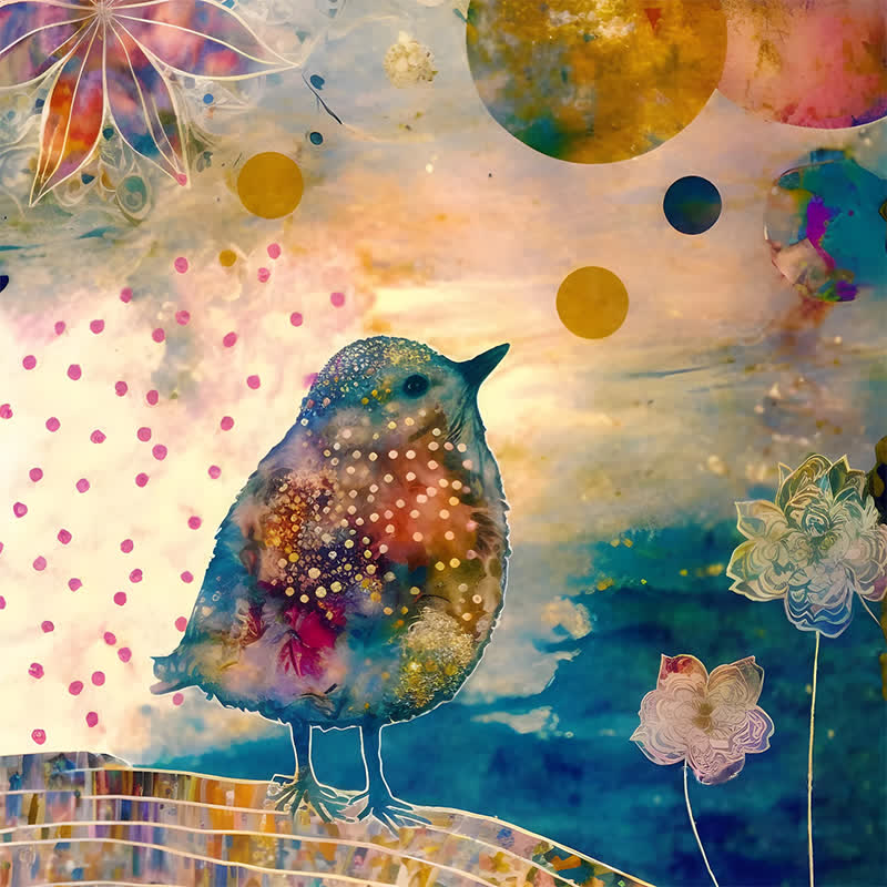 Whimsical bird - Wooden Jigsaw Puzzle