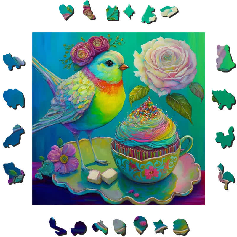 Bird's Tea Party - Wooden Jigsaw Puzzle