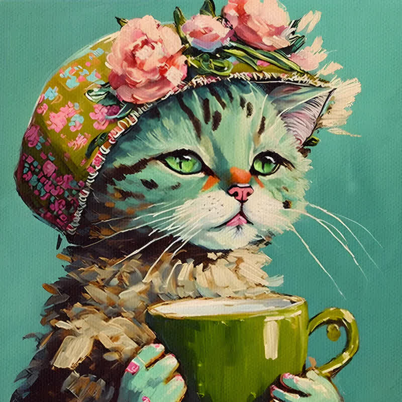 Stella Bonnet Hat Cat - Wooden Jigsaw Puzzle