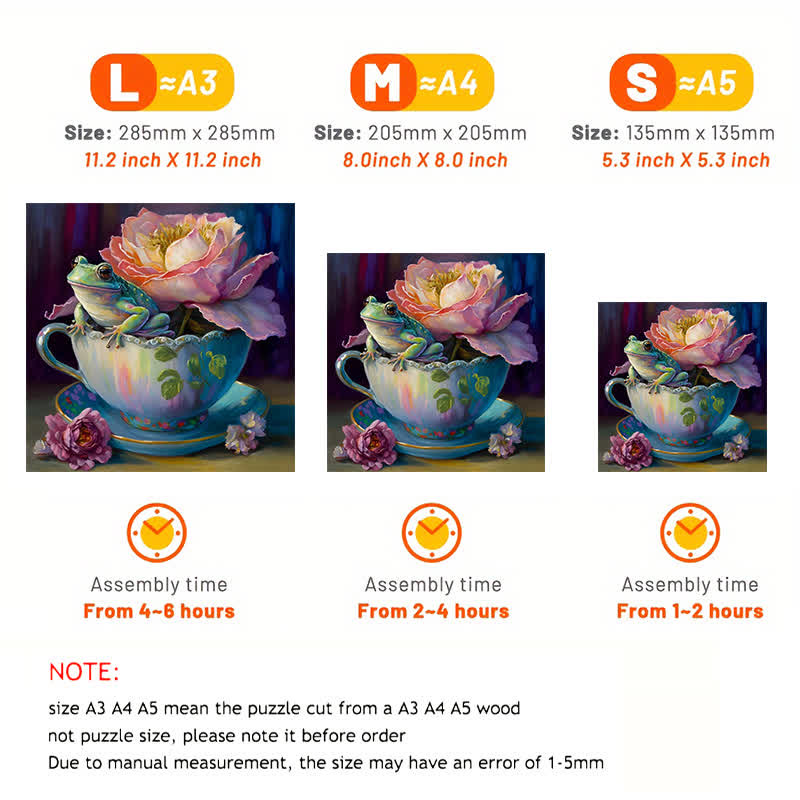 Frog in tea cup Tea  - Wooden Jigsaw Puzzle