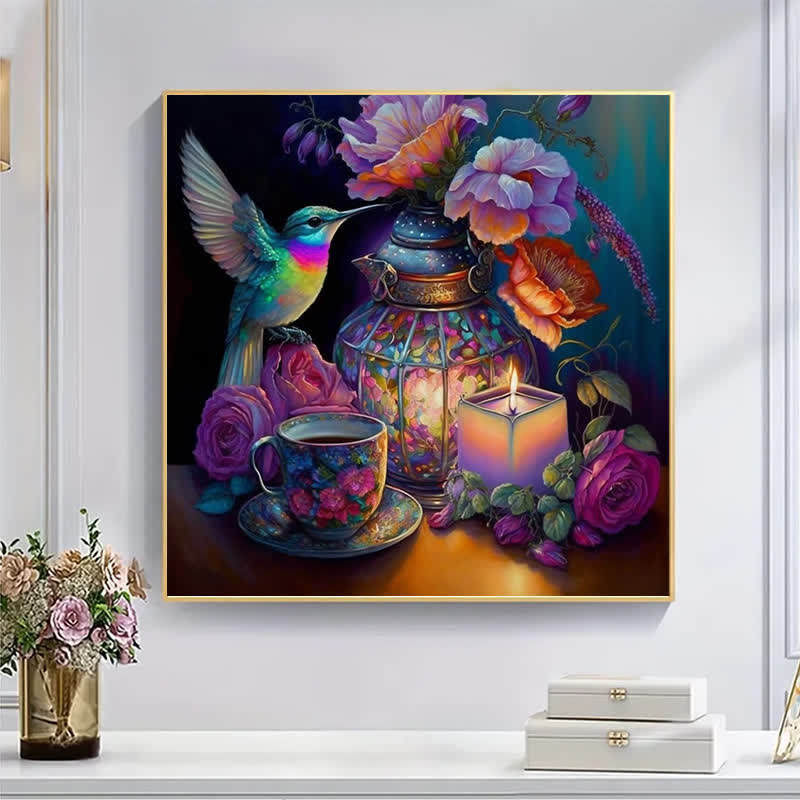 Mystical Hummingbird Tea Party - Wooden Jigsaw Puzzle