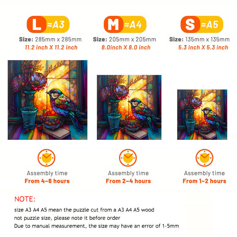 Sparrow on the windowsill - Wooden Jigsaw Puzzle