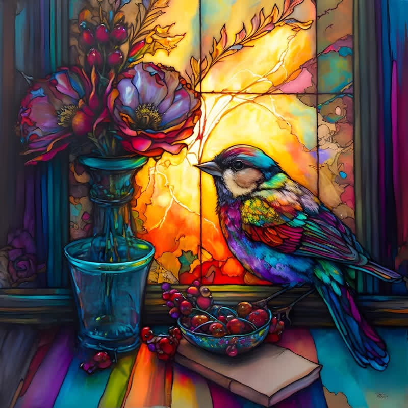 Sparrow on the windowsill - Wooden Jigsaw Puzzle
