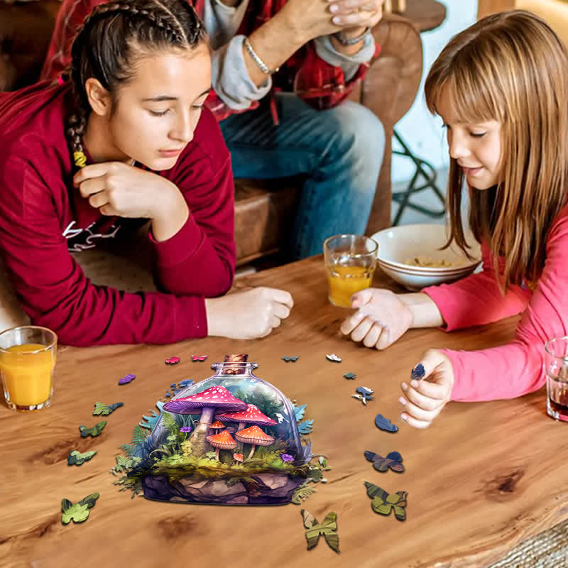 Fantasy world in a jar - Wooden Jigsaw Puzzle