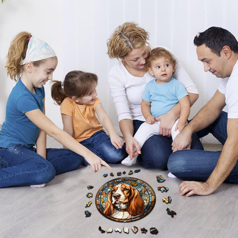 Basset Hound Dog - Wooden Jigsaw Puzzle