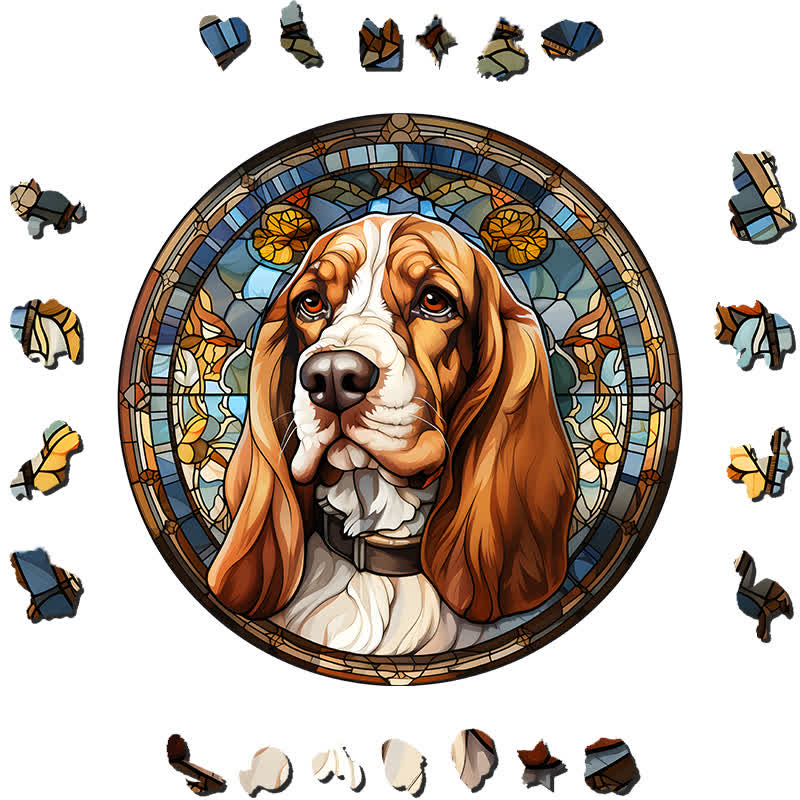 Basset Hound Dog - Wooden Jigsaw Puzzle