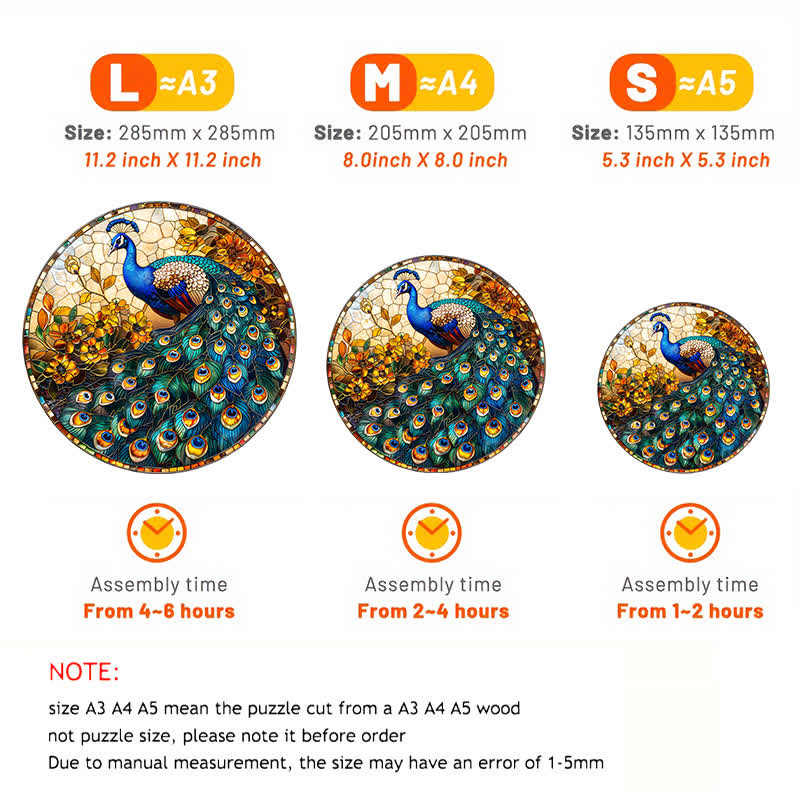 Peacock sign - Wooden Jigsaw Puzzle