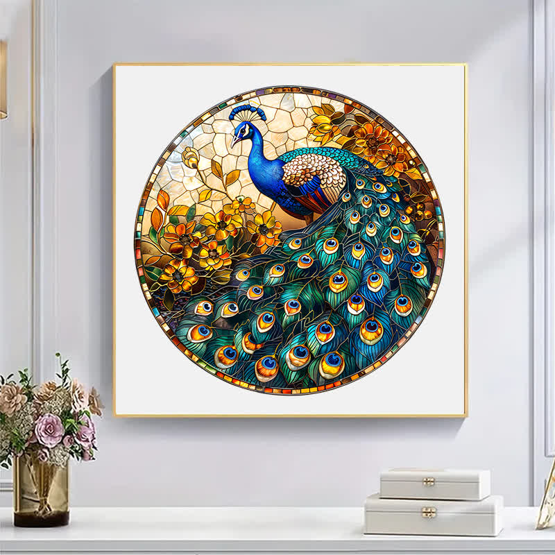 Peacock sign - Wooden Jigsaw Puzzle