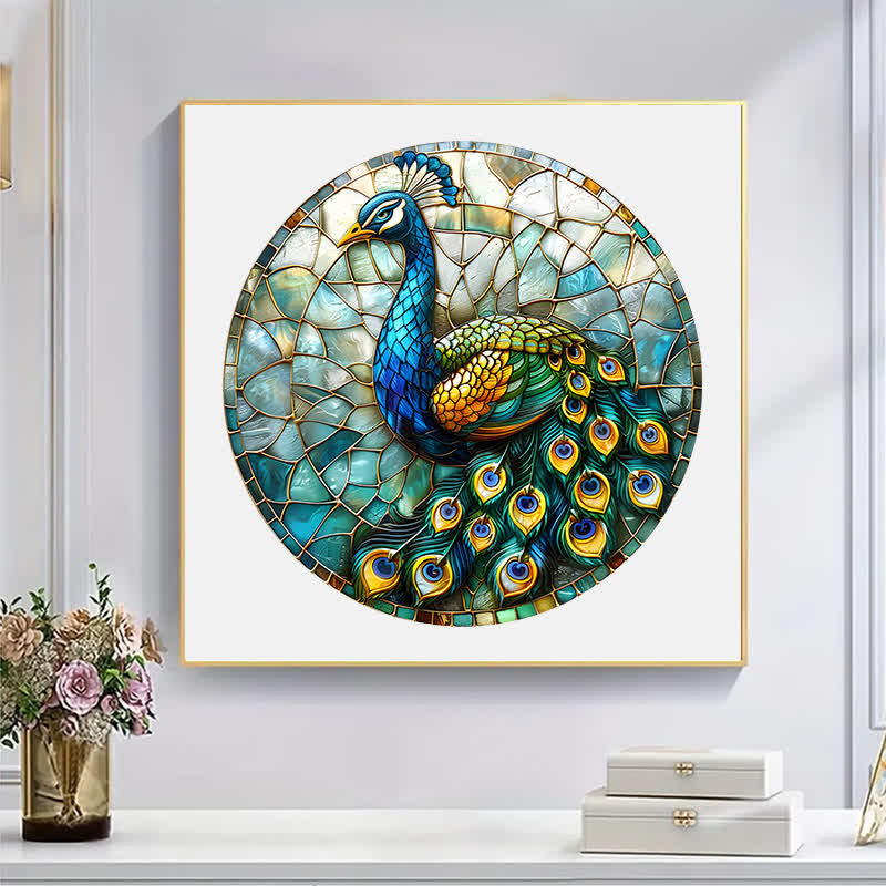 Peacock Tail Feathers  - Wooden Jigsaw Puzzle