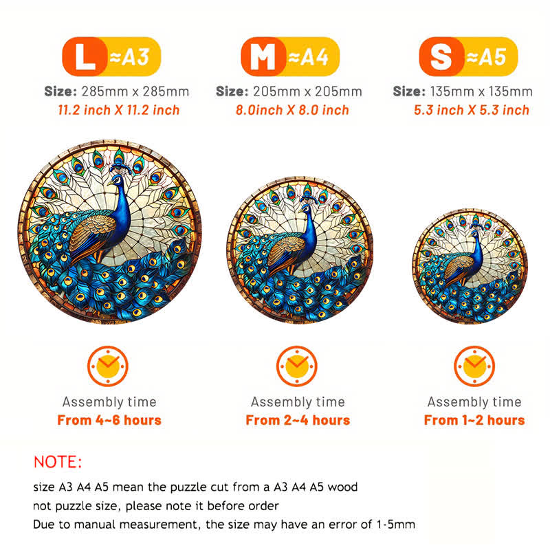 Rustic Peacock  - Wooden Jigsaw Puzzle