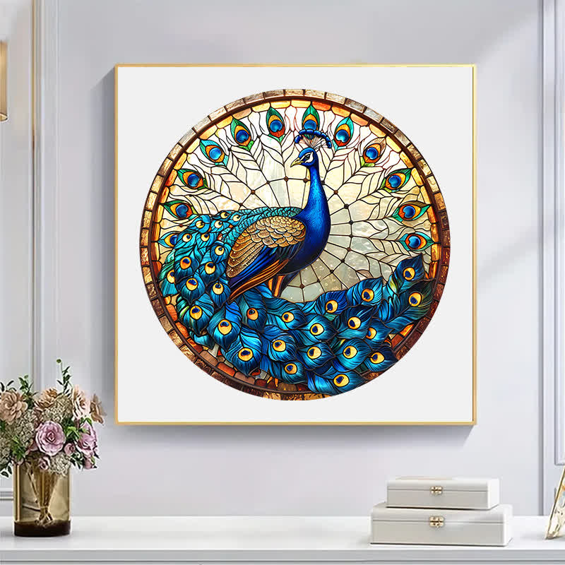 Rustic Peacock  - Wooden Jigsaw Puzzle