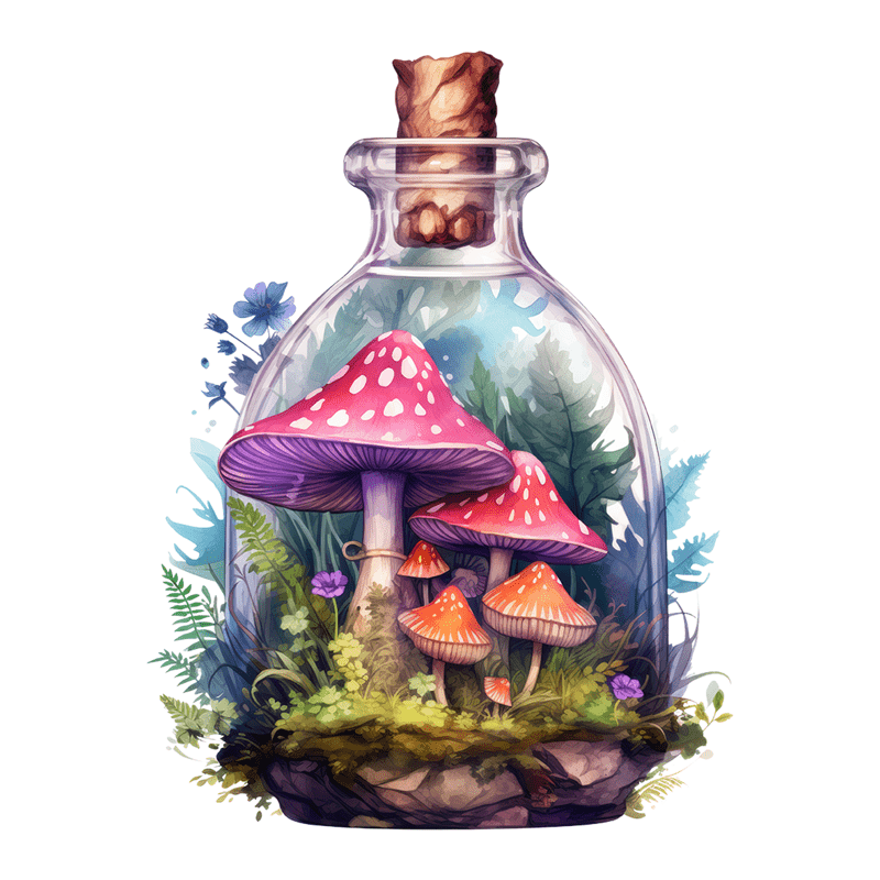 Fantasy world in a jar - Wooden Jigsaw Puzzle