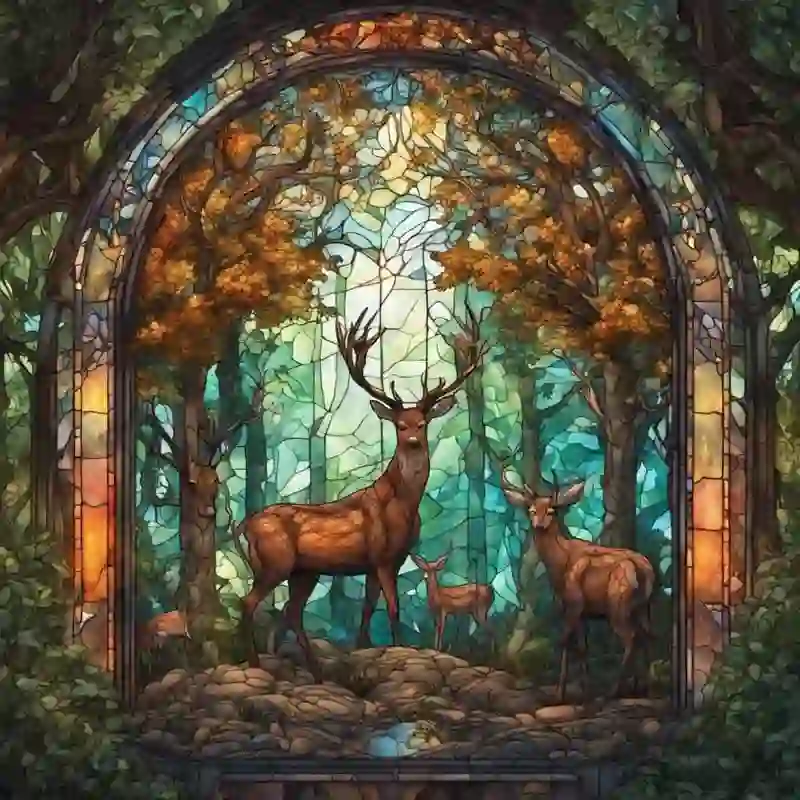 Deers on forest - Wooden Jigsaw Puzzle