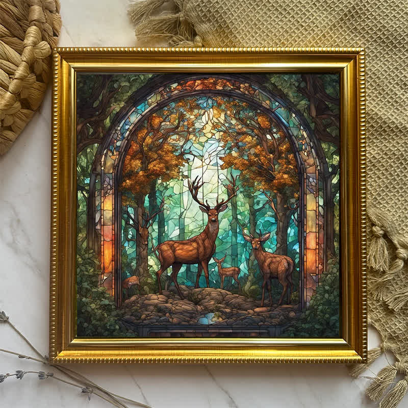 Deers on forest - Wooden Jigsaw Puzzle