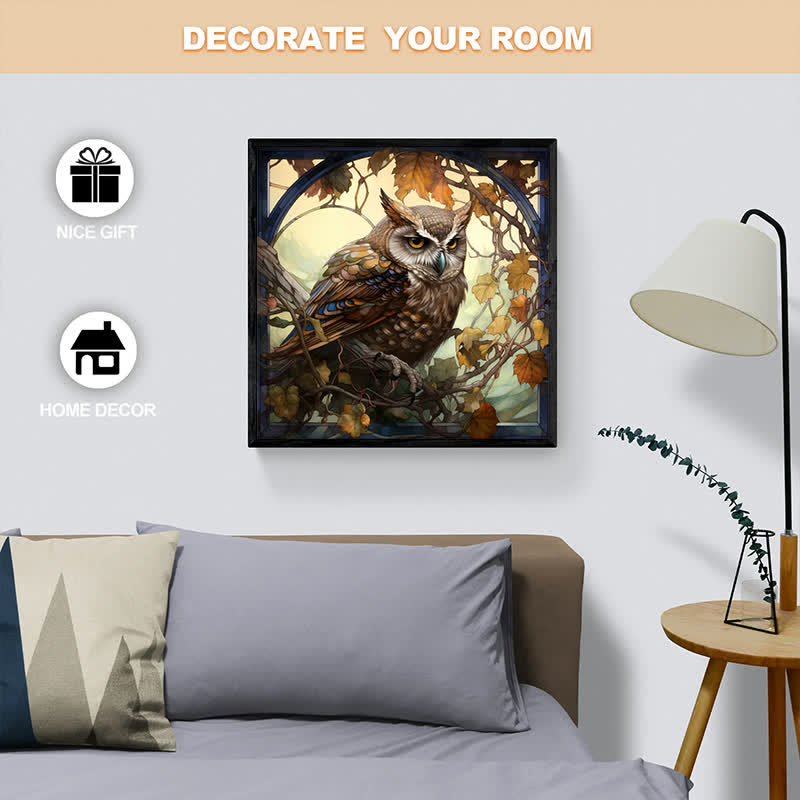 Cute and delicate owl - Wooden Jigsaw Puzzle