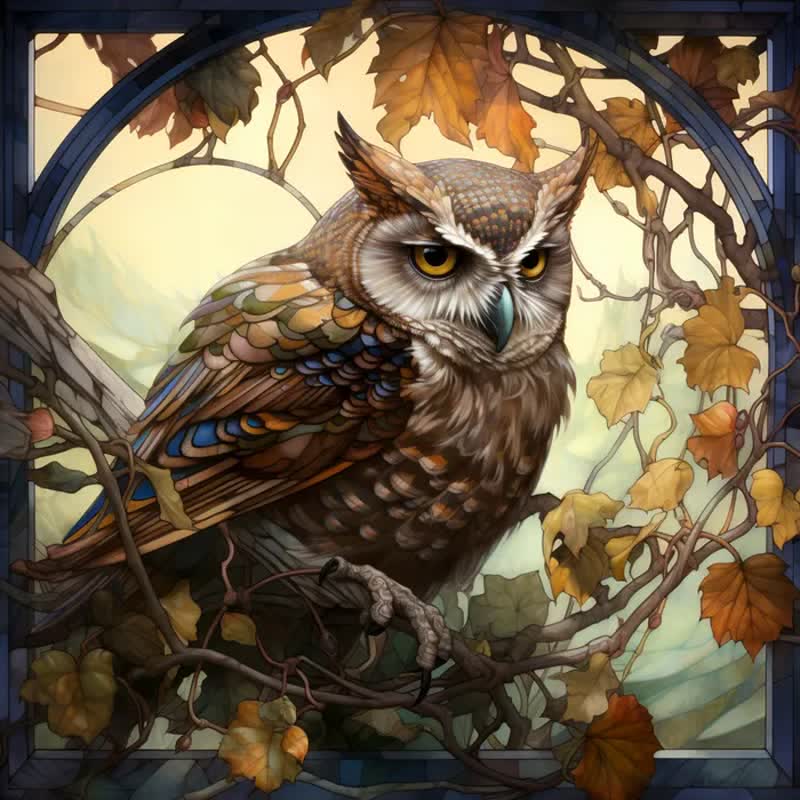 Cute and delicate owl - Wooden Jigsaw Puzzle