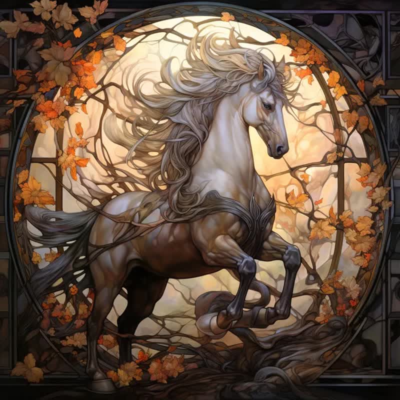 Wild white horse - Wooden Jigsaw Puzzle