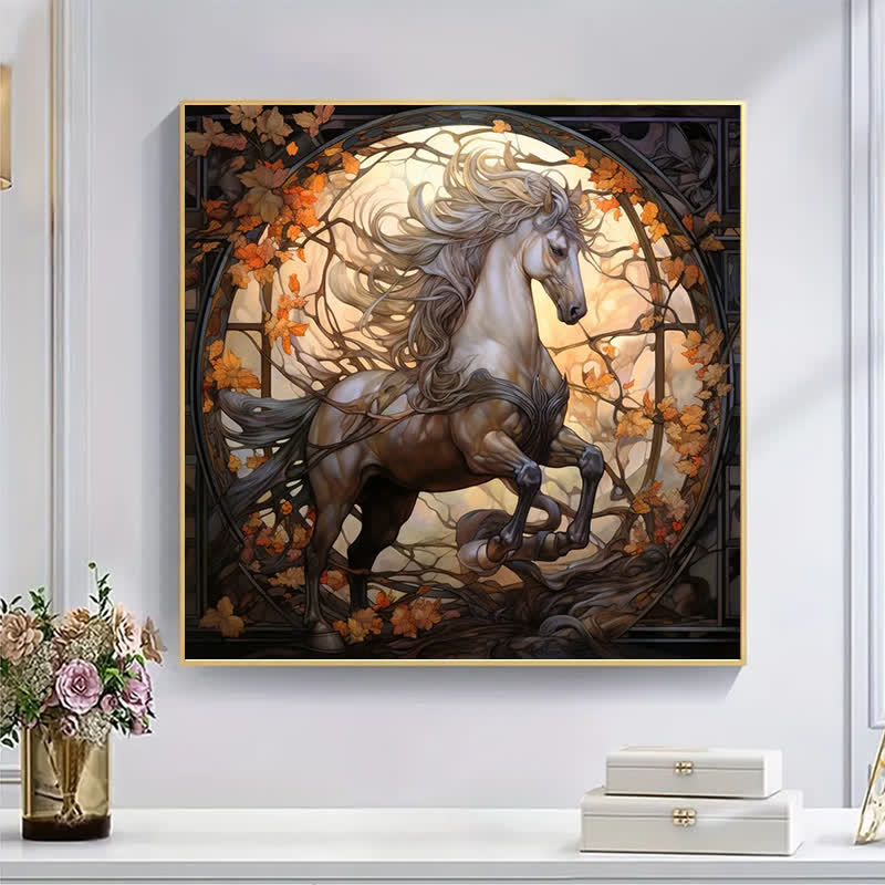Wild white horse - Wooden Jigsaw Puzzle