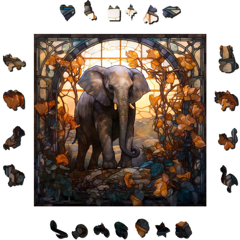 Lonely Elephant - Wooden Jigsaw Puzzle