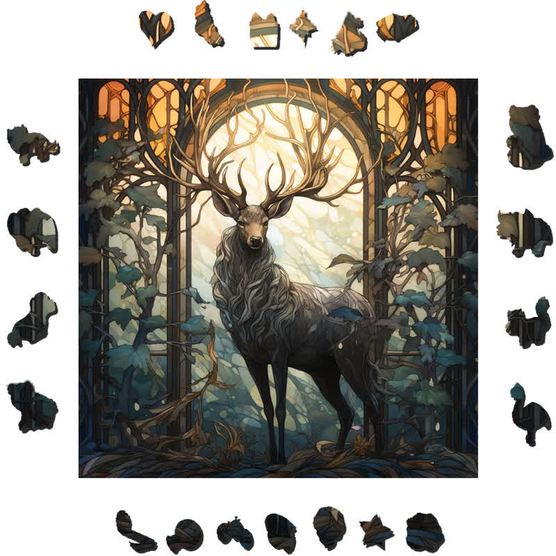 Mysterious Deer - Wooden Jigsaw Puzzle