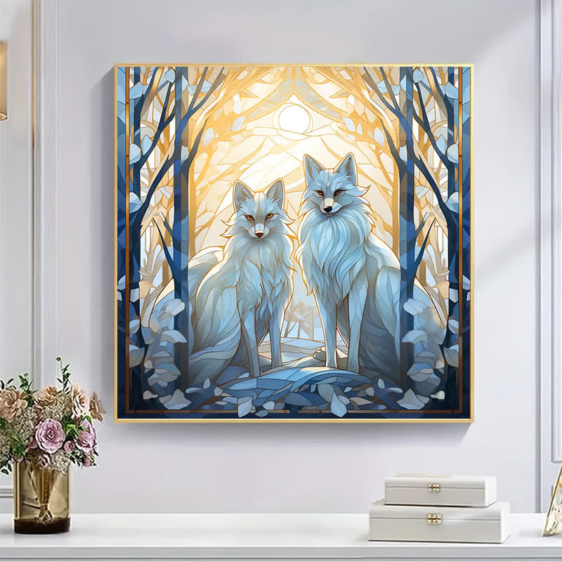 White snow fox - Wooden Jigsaw Puzzle