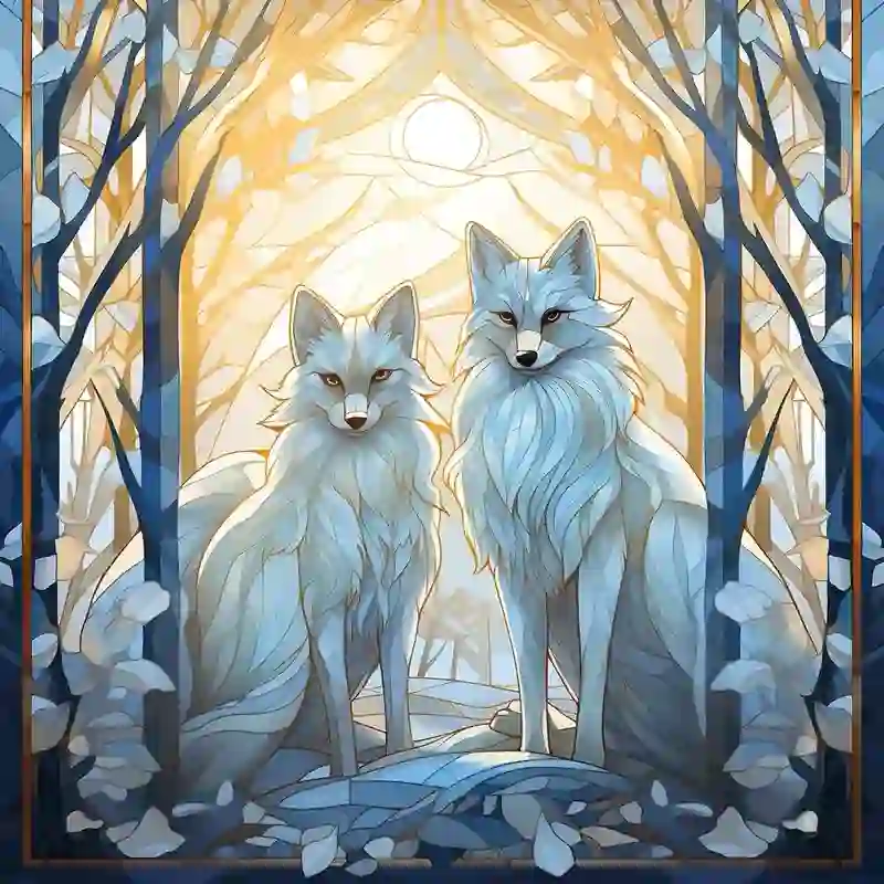White snow fox - Wooden Jigsaw Puzzle