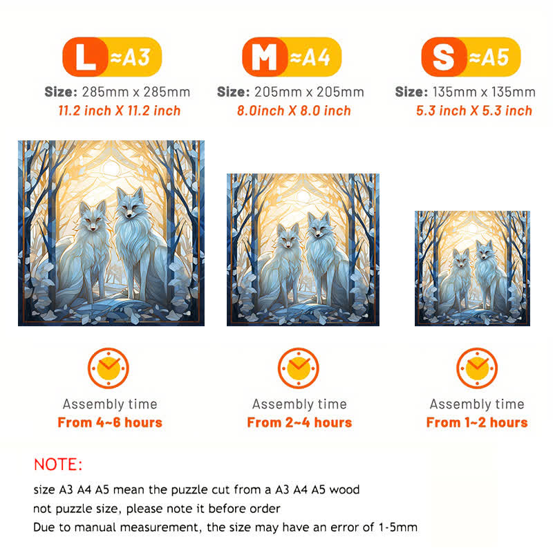 White snow fox - Wooden Jigsaw Puzzle