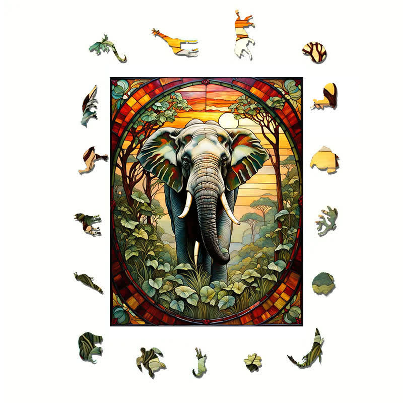 African Elephant 1- Wooden Jigsaw Puzzle