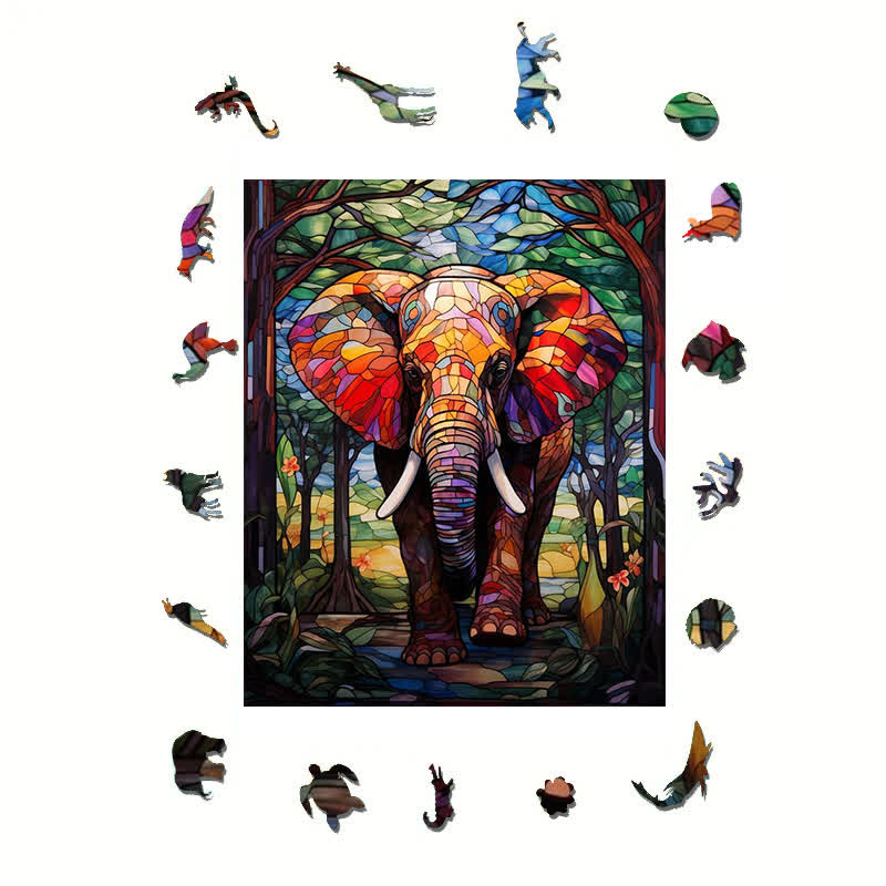 African Elephant 2- Wooden Jigsaw Puzzle