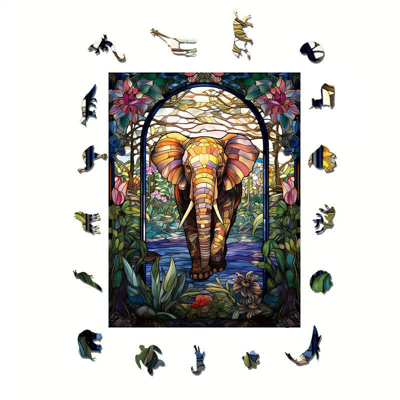 African Elephant 3- Wooden Jigsaw Puzzle