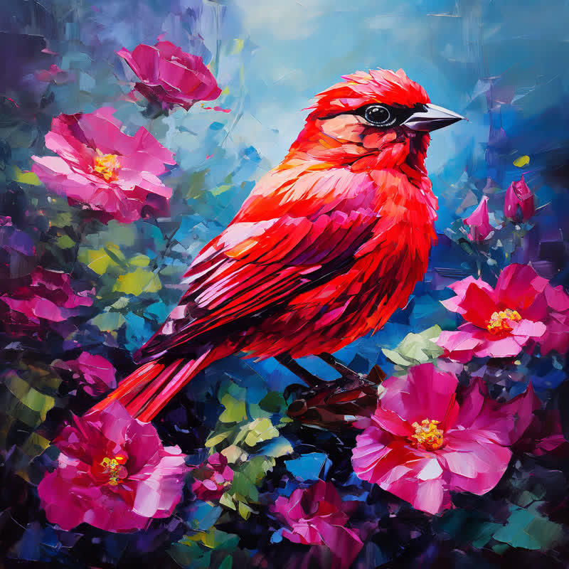 Bird Northern Cardinal - Wooden Jigsaw Puzzle