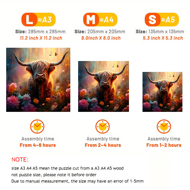 Highland Cattle Cow - Wooden Jigsaw Puzzle