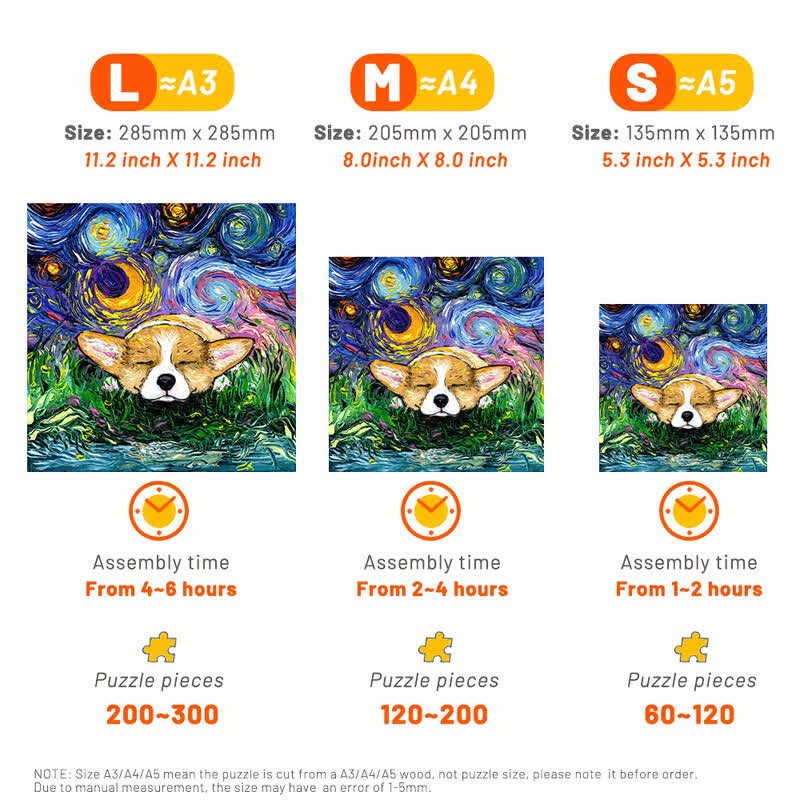 Sleeping Pembroke Welsh Corgi Dog - Wooden Jigsaw Puzzle