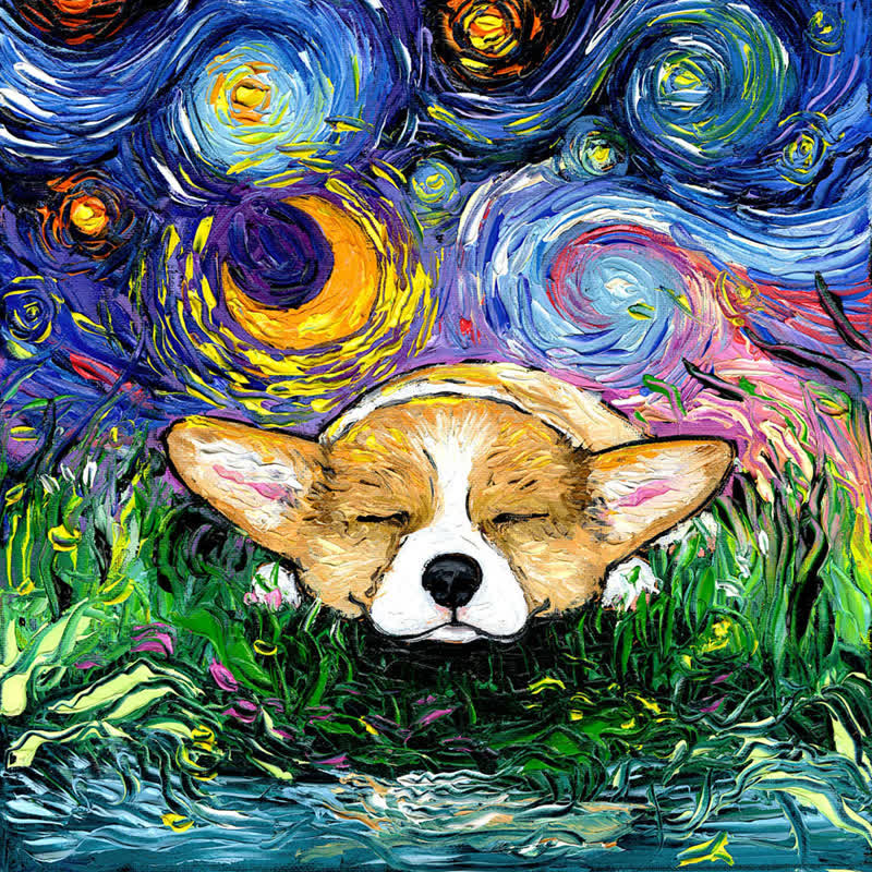 Sleeping Pembroke Welsh Corgi Dog - Wooden Jigsaw Puzzle